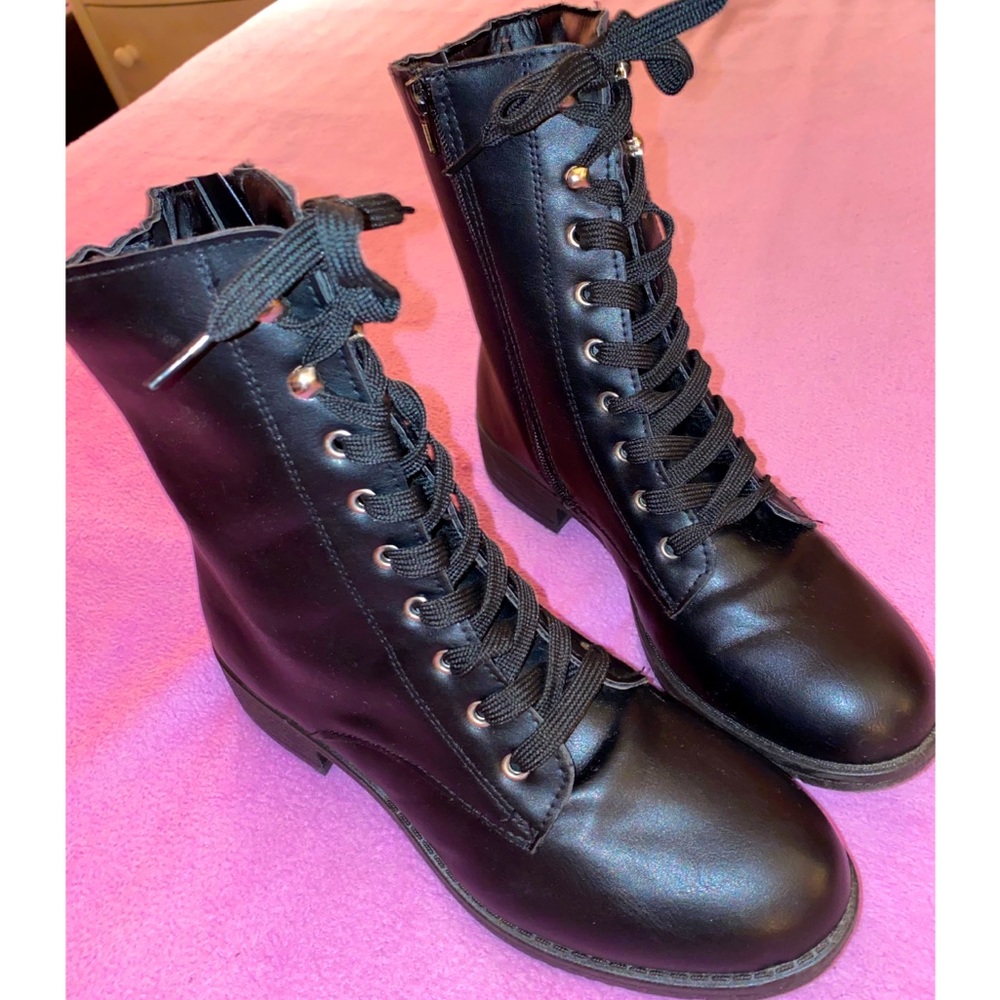 Black Combat Boots (size 9) worn once!